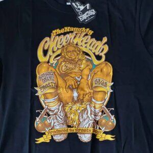 Rockin Jelly Bean Erostika Naughty Cheerheads Black Screen Printed T Shirt XL